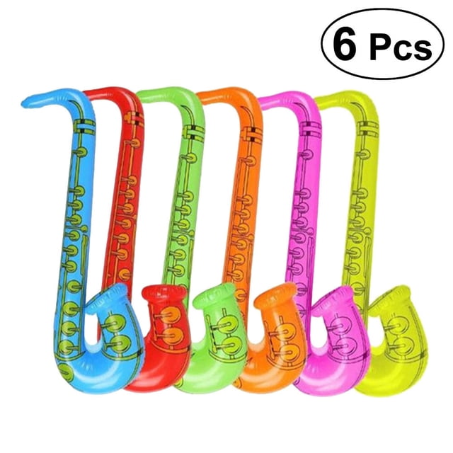 6 Pcs Instruments de Musique Gonflables Cool et Amusants Instruments de Musique Gonflables Jouet de Sax pour Enfants Excellent Cadeau de Fête Remplisseur de Sac de Fête Cadeaux Jouets Fantaisie (Couleur Aléatoire)