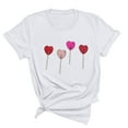 thumbnail image 2 of Sakmal Trendy Tops for Women 2024 White Short Sleeve Love Heart Crew Neck T-Shirts Ladies Shirts and Tops, 2 of 4