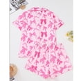 thumbnail image 5 of Emy Dola S-2XL Women Summer Pajamas Set Short Sleeve Button Down Loungewear Sets 2 Pieces Pjs Set Bowknot Valentine's Sleepwear, 5 of 9