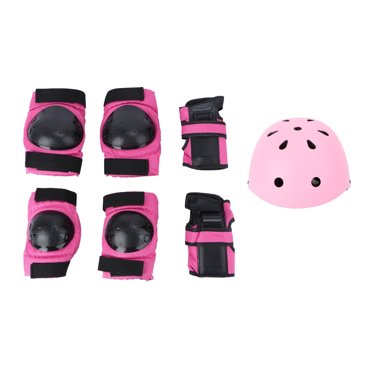 Dengofng Kids Bike Helmet and Pads Set Adjustable Kids Bike Helmet Knee Pads Elbow Pads Wrist Pads Use for Scooter Cycling Roller Skating
