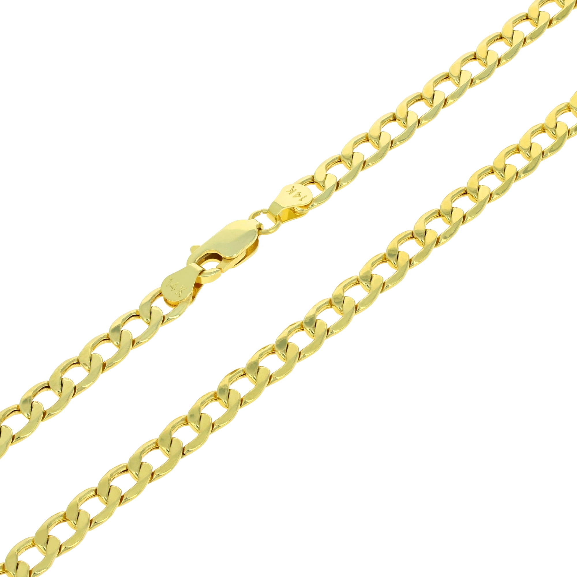 Nuragold 14k Yellow Gold 5.5mm Cuban Curb Link Chain Pendant Necklace ...