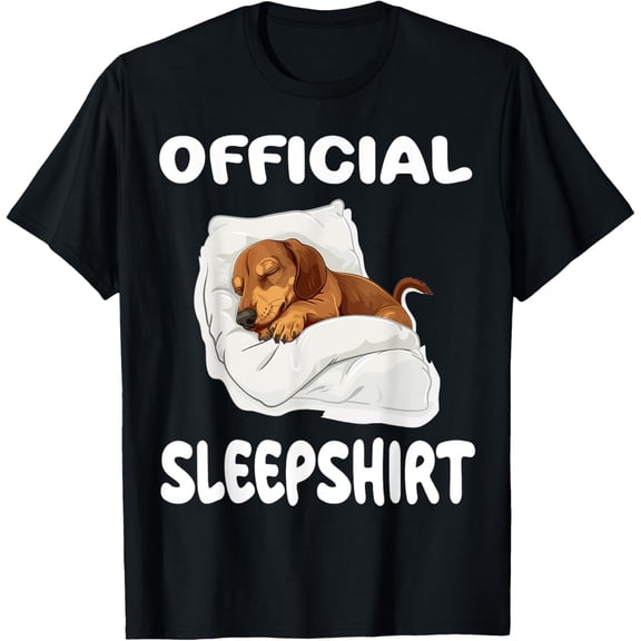Dachshund Doxie Dog Official Sleepshirt Pajamas Nightgown T-ShirtMen and women, White Black T-shirt, size: Extra large S-396XL