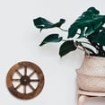 thumbnail image 5 of HERFIER Rustic Wooden Wagon Wheel Wall Hanging Decor for Home, Cabin, or Farmhouse, 25x25cm Vintage Style, 5 of 9