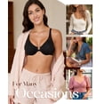 thumbnail image 5 of Exerin Women's Front Close Unlined Underwire V-Neck Racerback Bra(34C,Black), 5 of 8