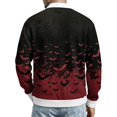 thumbnail image 4 of JULMCOMO Halloween Waffle Polo Shirts for Men All Over Bat Print Long Sleeve Collared Loose Fit Casual Golf Shirts Holiday Party Tops Wine 2XL, 4 of 6