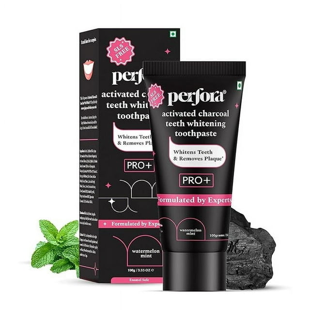 Perfora Activated Charcoal Whitening Toothpaste - 100 g | Enamel Safe Teeth Whitening Tooth paste | Removes Coffee,