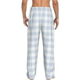 thumbnail image 3 of Goofa Blue Checkboard Printed Soft Pajama Pants for Men, Wide Leg Comfy Casual Lounge Yoga Pants-Medium, 3 of 9