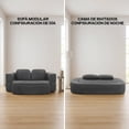 thumbnail image 4 of Sofacama Comprimido 2 plazas 200 x 120 x 68 cm para Sala Plegable Convertible Minimalista Multifuncional Bossa Nuvola Gris, 4 of 14