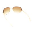 thumbnail image 4 of Diva Leopard Jewel Hinge Rimless Curved Wrap Lens Sunglasses Gold - Brown, 4 of 4