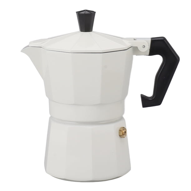 Stovetop Moka Pot Cafetera italiana hecha a mano Aleación de aluminio Accesorios de cocina DIY Blanco 150 ml