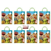8 Pack Disney Muppets Large Plastic Goodie Tote Loot Bags, 13 x 11 Inches (Plus Party Planning Checklist by Mikes Super Store)