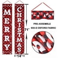 thumbnail image 2 of Adornos navideños para porche, pancarta de Feliz Navidad, letrero navideño para porche, grandes adornos navideños para puerta de entrada al aire libre, decoración navideña a cuadros rojos, 2 of 5