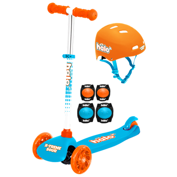Halo Rise Above Jr. 3 Wheel Scooter Combo Xtreme Sour Orange Scooter