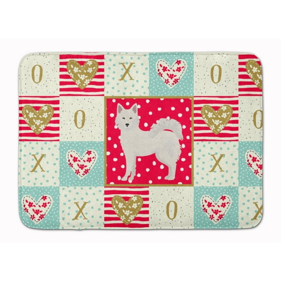 Carolines Treasures Danish Spitz Love Machine Washable Memory Foam Mat doormats, Multicolor