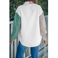 thumbnail image 1 of ABPHQTO Camisa de mujer color block con botones y bolsillo rosa, 1 of 5
