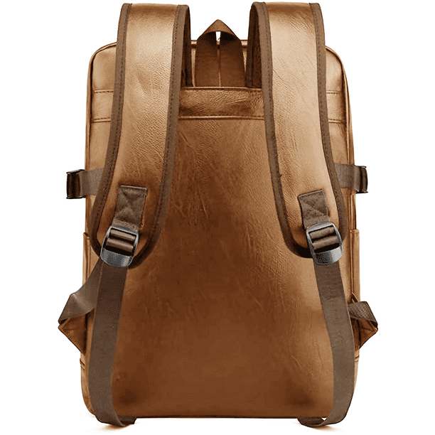 Mochila de piel vegana para hombre y mujer bolso de piel sintetica informal de viaje de gran capacidad a la moda para ordenador portatil Marron claro Boclier MPSMC1951 01 Walmart en linea