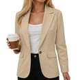 thumbnail image 5 of Rotm Suits for Women Women's Work Office Blazer Stretch Lapel Collar Long Sleeve Jacket Suit Blazer Beige,2XL, 5 of 6