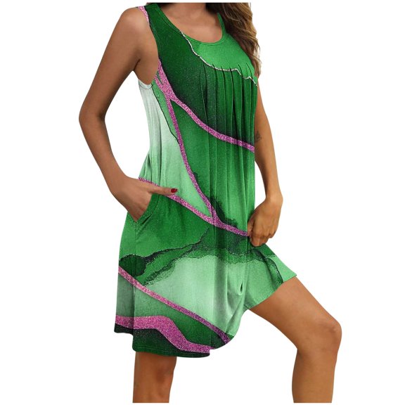Levmjia Nightgowns For Women Cotton Sleepshirt Sleeveless Nightdress Summer Sleepwear with Pockets Comfortable Loose Fit Casual Home Dress Soft Breathable Nightshirt