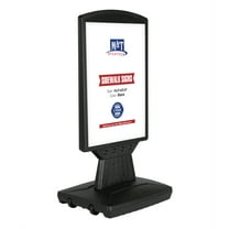 M&T Displays Master Sign Fix Board, Black 16.54x23.62 Inch Double Sided Pavement Sidewalk Sign Advertisement Display Poster Menu Holder Water Base Outdoor Heavy Duty Caster Wheels