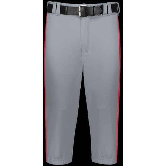 Adult Piped Diamond Series Knicker 2.0 Pant, Baseball Gray & True Red - Small