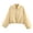 Yellow, variant on Cropped Jackets For Women Lapel Front Zipper Long Sleeve Pleated Hem Outwear Spring Fall Casual Trendy Cardigan (S, Yellow)