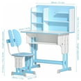 thumbnail image 2 of Fompes Kids Functional Desk and Chair Set - Ergonomic Height Adjustable Study Desk with Book Stand Backpack Hook Storage Drawer for Children Boys & Girls - Blue, 2 of 12