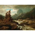 thumbnail image 3 of Adolf Chwala 14x11 Black Modern Framed Museum Art Print Titled - A View of Lake Hintersee (Ramsauer Ache), in the Background Mount Halskopf, 3 of 5