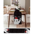 thumbnail image 3 of Black Bear Christmas Burlap-Cotton Table Runner 72 Inches Long,Xmas Snowflake Winter Farmhouse Table Runners,Outdoor Dining Tablecloths Decor for Baby Shower Party Wedding 14x72, 3 of 9