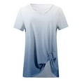 thumbnail image 5 of JINMGG Womens Tops under $5 Women's Fashion Printed V Neck Short Sleeve T-Shirt Blouse Loose Tops Blue XL, 5 of 6