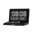 thumbnail image 1 of Reloj de espejo digital multifuncional Reloj despertador de carga inalámbrica de 15 W gran pantalla Tomshoo  Negro, 1 of 7