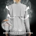 thumbnail image 2 of POENTAB Long Sleeve Fishing Shirts for Women Quick Dry Sun UV Protection Convertible Button Shirt Blouse for Hiking Safari, 2 of 8
