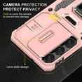 thumbnail image 6 of Armor Case for Samsung Galaxy S23, Sliding Lens Camera Cover Protection Ring Kickstand Compatible with Magnetic Car Mount Holder Military Grade Hybrid Rugged PC Soft TPU Shockproof Case,Rosegold, 6 of 7