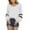 White, variant on gakvbuo Plus Size Pullover Sweaters For Women Long Sleeve Sweatshirts Fall Tunic Tops Women Casual Drawstring Hooded Stitching Long-sleeved Pullover Tops