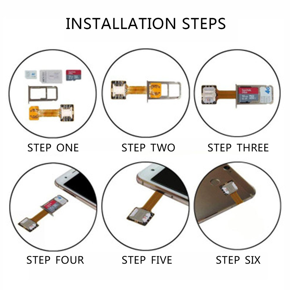 Universal Hybrid SIM Card Slot Dual SIM Card Adapter Extender Nano to