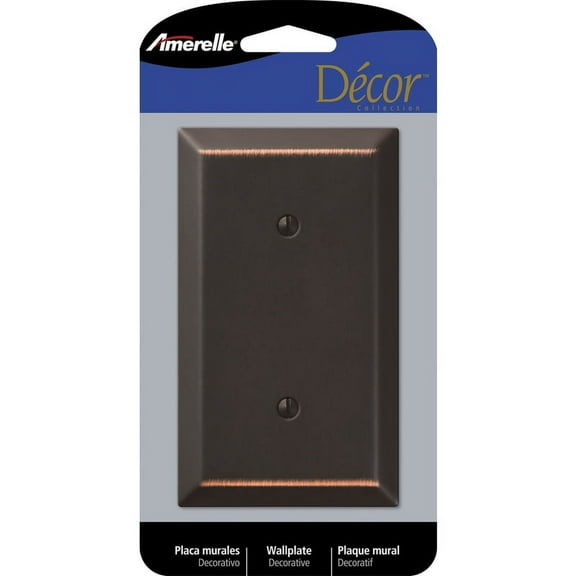 Amerelle 163BDB Century Aged Bronze Bronze 1 Gang Stamped Steel Blank Wall Plate