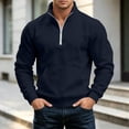 thumbnail image 4 of Bosfbaoi Quarter Zip Sweatshirts for Men Stand Collar Half Zip Pullover with Kangaroo Pocket Long Sleeve Solid Casual Fleece Tops, 4 of 8