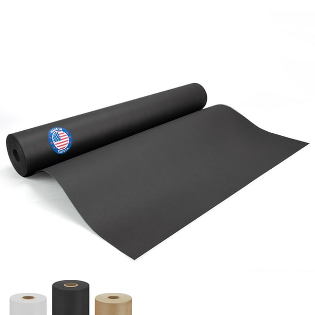 Rollo de papel artesanal IDL, embalaje negro de 24 x 1200 cm, 100% reciclado
