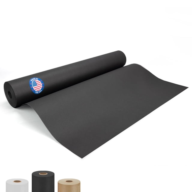 Rollo de papel artesanal IDL, embalaje negro de 24 x 1200 cm, 100% reciclado
