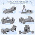 thumbnail image 4 of 14Pcs Kids Play Couch, Caveen Baby Playroom Furniture Convertible Foam and Floor Cushion for Toddler,Gray, 4 of 10