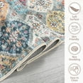 thumbnail image 4 of Aoile Washable Area Rugs 9' x 12', Moroccan Trellis Rug Non-slip Stain Resistant Accent Rug Vintage Distressed Floral Floor Cover Carpet for Dining Room Office Entry Rug, Purple Multi, 4 of 8