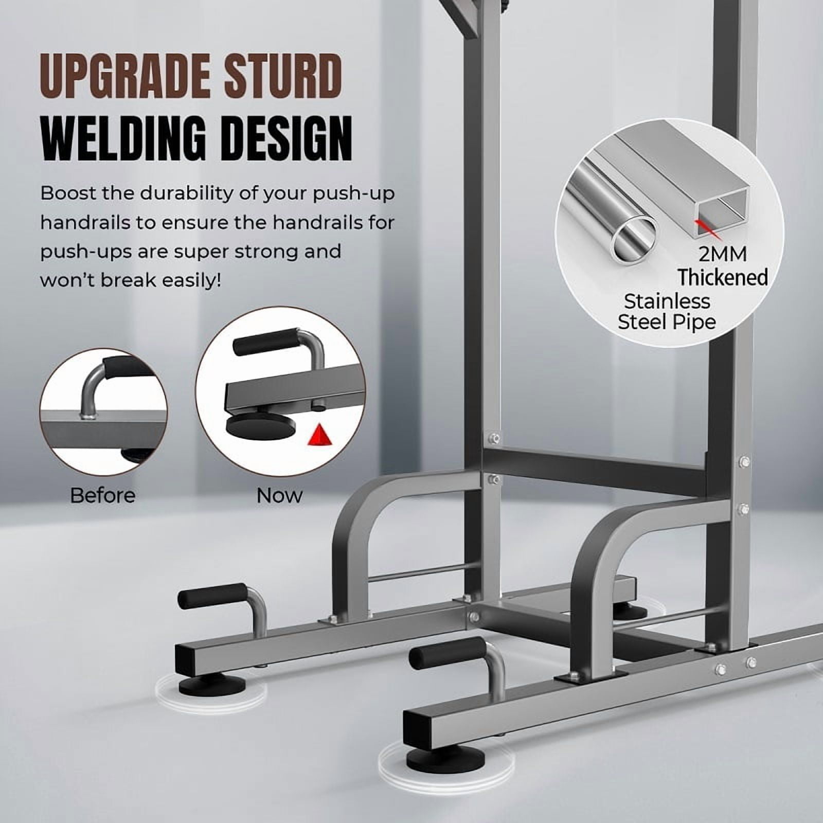 Relife Sports Power Tower Dip Station Pull up Bar Exercise for Home Gym Strength Training 450lb