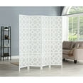thumbnail image 5 of Roundhill Furniture Quarterfoil infused Diamond 4-Panel Room Divider in White, 5 of 5