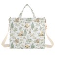 thumbnail image 7 of FORMRS Womens Corduroy Tote Bag Crossbody Shoulder Purse Handbag with Detachable Strap, Watercolor Forest Pattern, 7 of 7