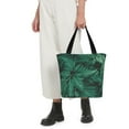 Kdxio Green Leave Fern Women Reusable Grocery Bags Foldable Ripstop