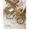 thumbnail image 7 of VASAGLE Small Round Coffee Table Set of 2 Side End Table with Steel Frame Rustic Brown and Ink Black, 7 of 7