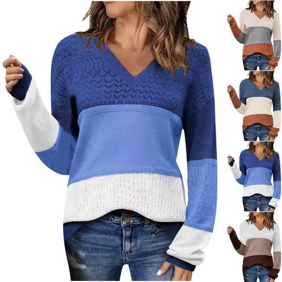 Olyvenn Stylish Womens Spring Sweaters Casual Long Sleeve Ribbed Knit Pullover V Neck Lightweight Crochet Pullover Sweater Top Beige 12