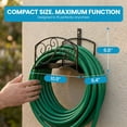 thumbnail image 2 of Gardenised Metal Wall-Mount Classic Swirl Hose Holder Heavy-Duty Outdoor Hanger and Water Hose Organizer with Sturdy Reel Hooks & Screws for Yard Lawn Garden Patio Landscaping and Home Use, Bronze, 2 of 7