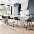 thumbnail image 2 of Carolayne 24" Bar Stools Set of 4, Counter Height Stools with Back for Kitchen Island and Dining Room, Faux Leather, Black, 2 of 6