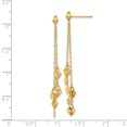 thumbnail image 2 of 14k Yellow Gold Heart Post Dangle Earrings Drop Love, 2 of 6