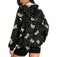 thumbnail image 2 of COEQINE Women's Fashion Hoodie Oversized Full Zipper Sweatshirts Bee Black Pattern Long Sleeve Casual Wear Soft Lightweight Jacket Fall Y2K Outfits Tops with Pockets, XL, 2 of 7